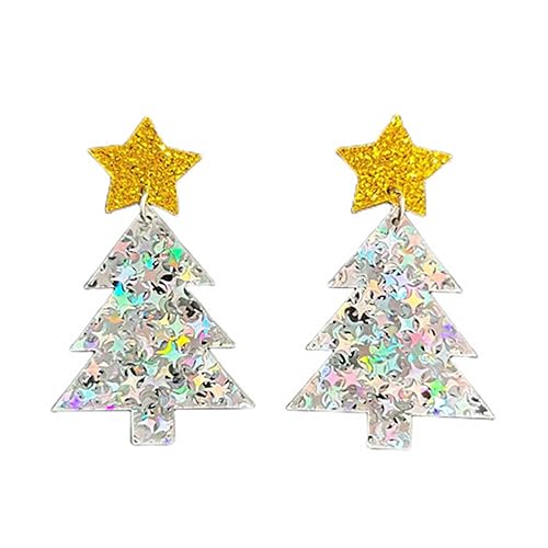 lxuebaix Zarte Schmuck Weihnachtsbaum Pailletten Ohrringe 2023 Trend Vintage Temperament Tropfen Ohrringe für Mädchen Dame Geschenke von lxuebaix