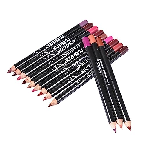 12 Farben Lipliner Set, Langanhaltende Dauerhafte Wasserfest Lippenkonturenstift, Natürliches Lippenstift Lipliner, Lipliner-Stifte-Set für Frauen und Mädchen von lyanny