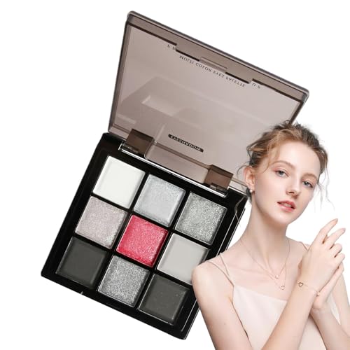 lyanny Dunkle Lidschattenpalette, Smokey Lidschattenpalette - Silbergrau Farbe Lidschatten Augen Make -up Palette,Mischbare 9 Farben, hohe pigmentierte, langlebige für Mitternacht Maskerade von lyanny