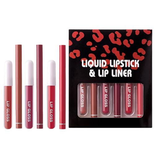 lyanny Kombination aus Lipliner und Lippenstift, Lipliner-Stift,Langanhaltender Lippenstift und Lipliner - Lipliners Pencil Lip Liner & Gloss Set, Lip Liner & Lippenstift Kit für Frauen von lyanny