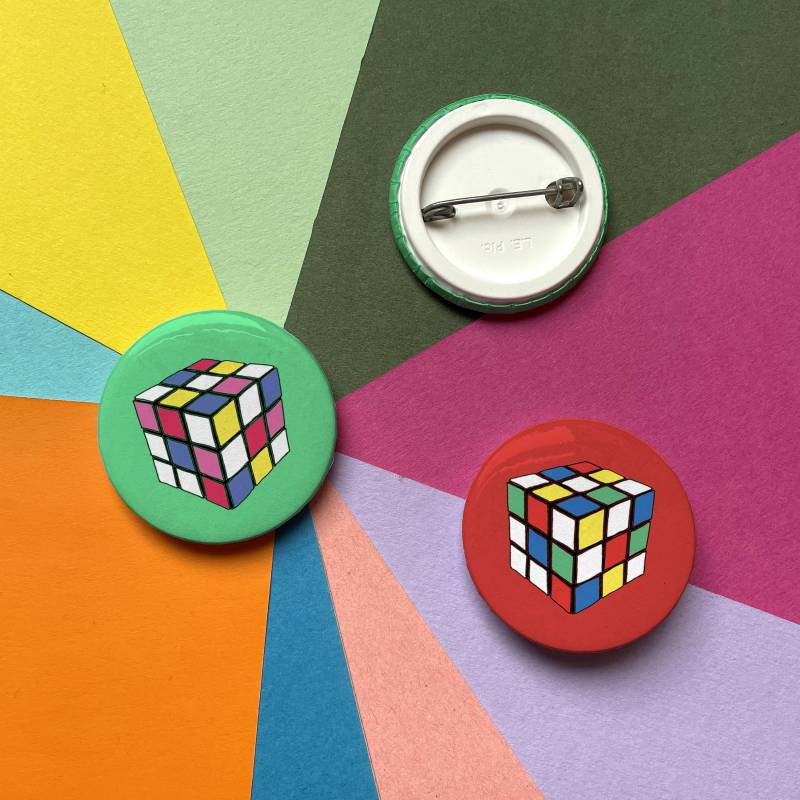 38 Mm Button - Rubix, Verschiedene Farben Erhältlich von lydiameiying