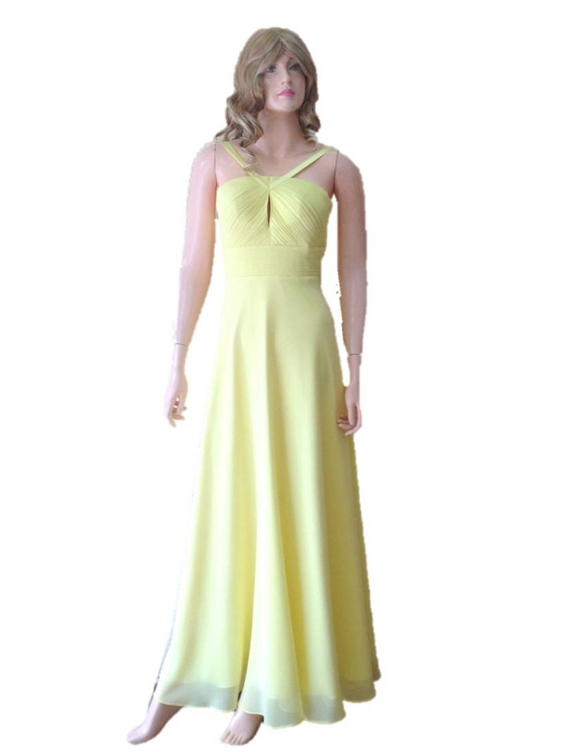Blass Gelb Prom Kleid. Lange Brautjungfernkleid von lynamobley2012