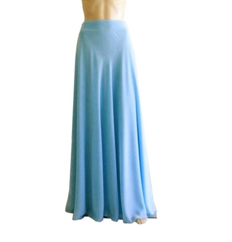 Blauer Jay Maxi Rock. Brautjungfernrock. Langer Abendrock. Chiffon Bodenlänge von lynamobley2012