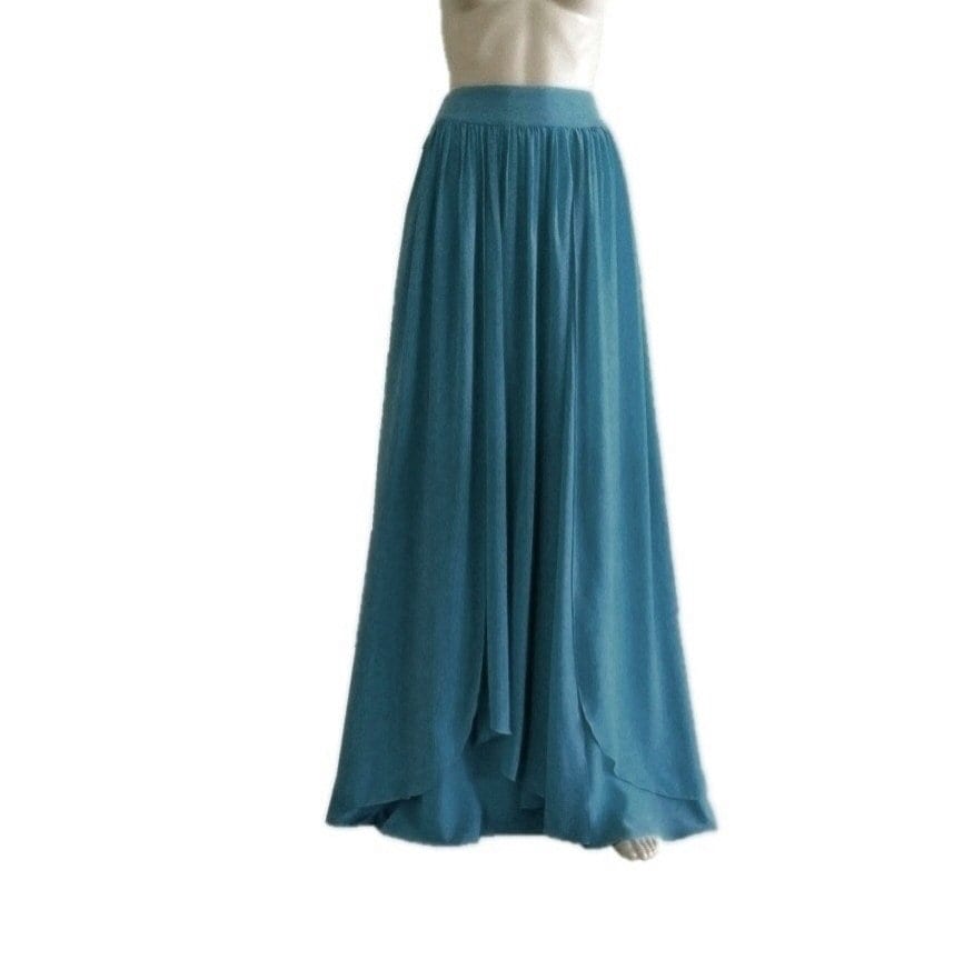 Blauer Maxirock. Langer Brautjungfernrock. Chiffon Maxi Rock. Langer Abendrock von lynamobley2012
