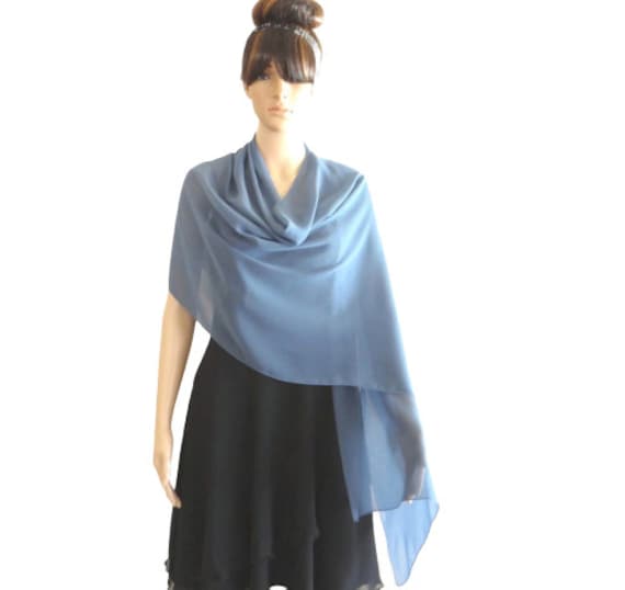Blue Jay Long Scarf. Chiffon Wrap Shawl von lynamobley2012