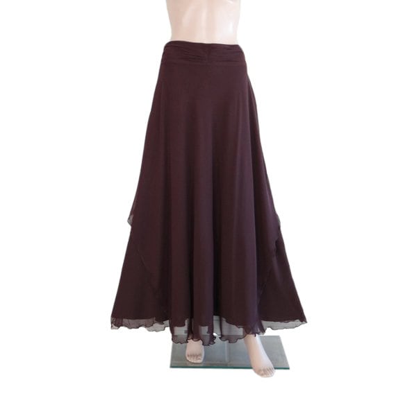 Brauner Langer Brautjungfernrock. Maxirock. Chiffon Bodenlänge Rock. Abendrock von lynamobley2012