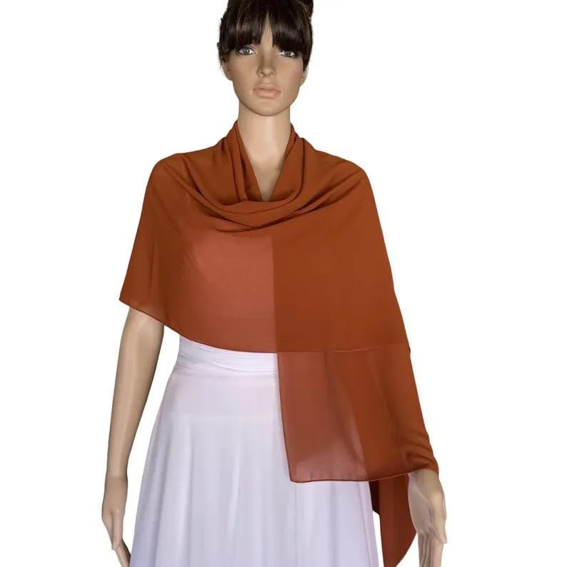 Brennen Sie Orange Langen Schal. Mode Wickelschal. Chiffon Gebrannte Weicher von lynamobley2012