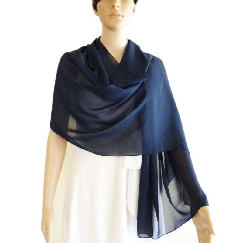 Marineblauer Schal. Dunkelblauer Wickelschal. Langer Chiffon Weicher von lynamobley2012