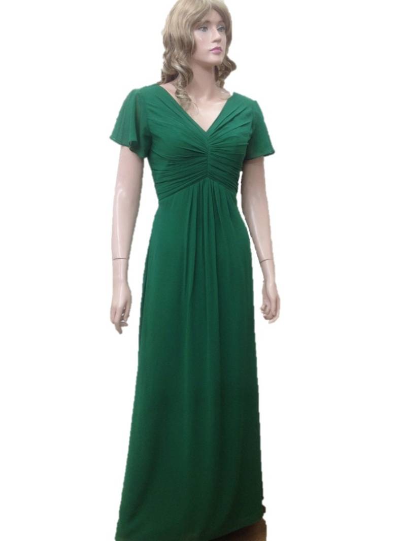 Dunkelgrünes Abendkleid. Langes Brautjungfer Kleid. Abendkleid Mit Ärmeln von lynamobley2012