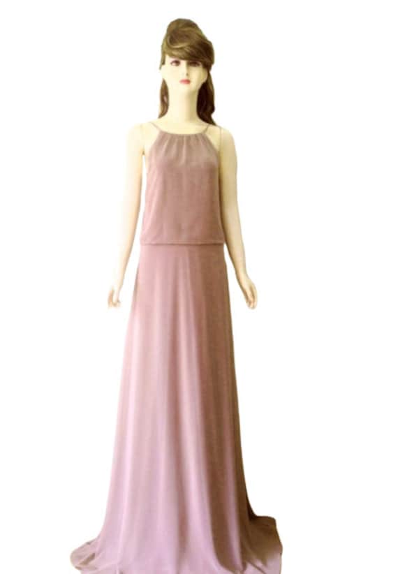 Dunkle Tan Maxi Kleid. Prom Brautjungfer Chiffon Boden Länge von lynamobley2012