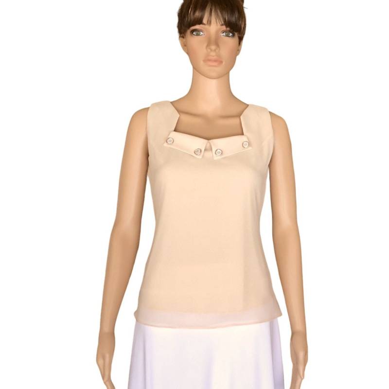 Elfenbein Brautjungfer Top. Tank-Top. Chiffon-Abend-Bluse. Schwarze Party Bluse von lynamobley2012