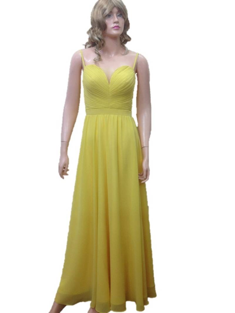 Gelben Kleid. Gelbe Lange Brautjungfernkleid von lynamobley2012