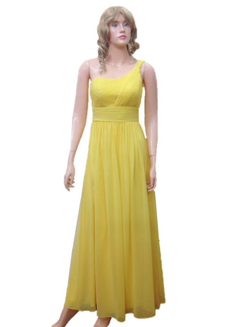 Gelben Kleid. Lange Brautjungfernkleid. Bodenlanges Kleid von lynamobley2012