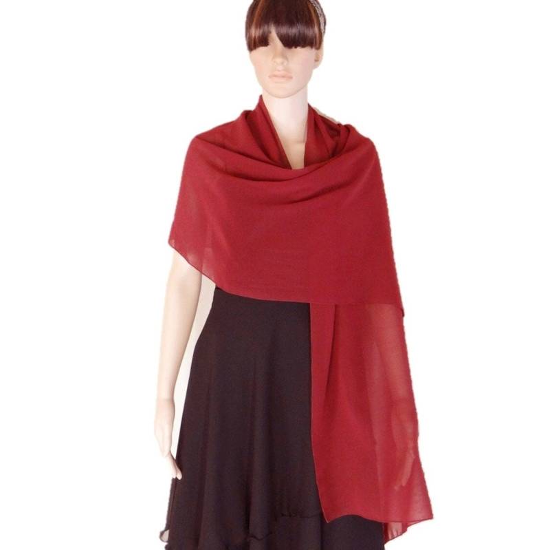 Heller Weinroter Langer Schal. Wickelschal. Chiffon Weicher von lynamobley2012