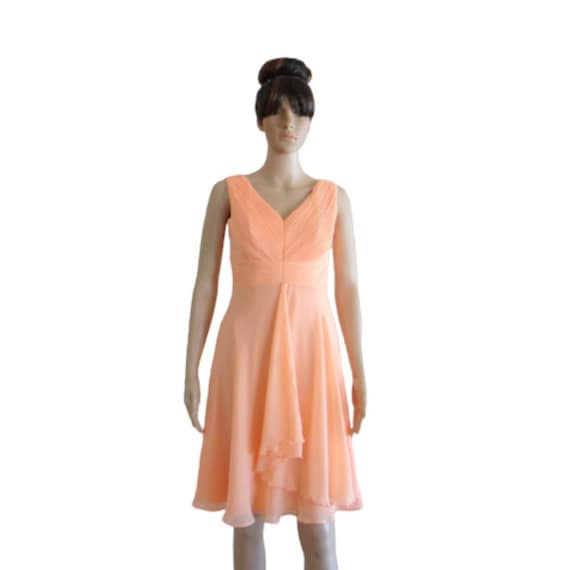 Pfirsich Brautjungfer Kleid. Abendkleid. Cocktailkleid von lynamobley2012