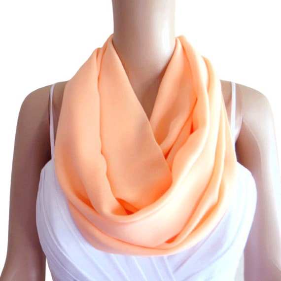 Pfirsich-Kreis-Schal. Peach Infinity Schal. Loopschal von lynamobley2012