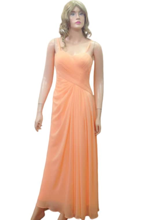 Pfirsich Lange Brautjungfer Kleid. Prom von lynamobley2012