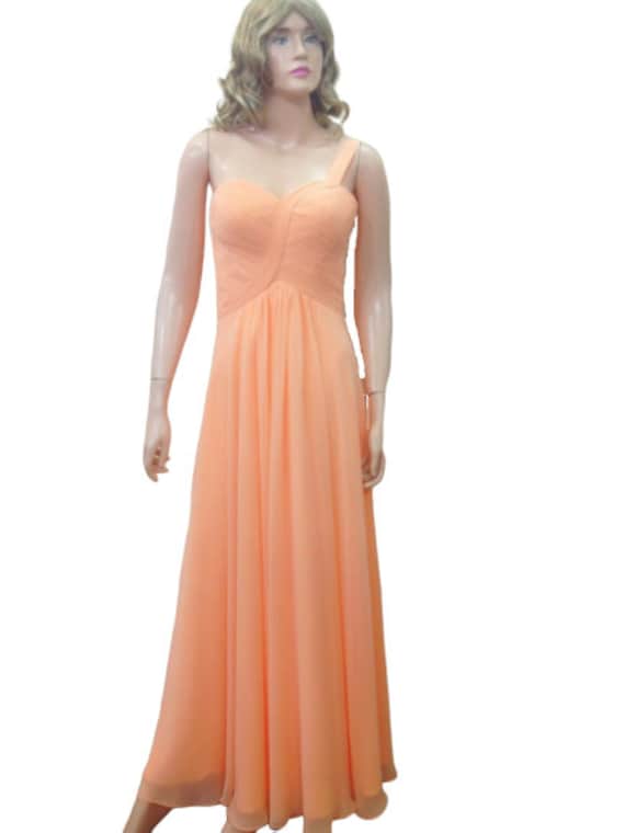 Pfirsich Prom Kleid. Brautjungfernkleid. Maxi-Kleid von lynamobley2012