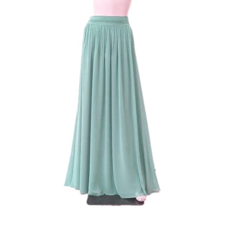 Schieferblauer Maxirock. Brautjungfernrock. Langer Abendrock. Chiffon Bodenlänge Rock von lynamobley2012