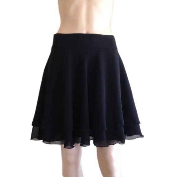 Schwarzer Brautjungfernrock. Kurzer Rock. Full Chiffon Abendrock von lynamobley2012