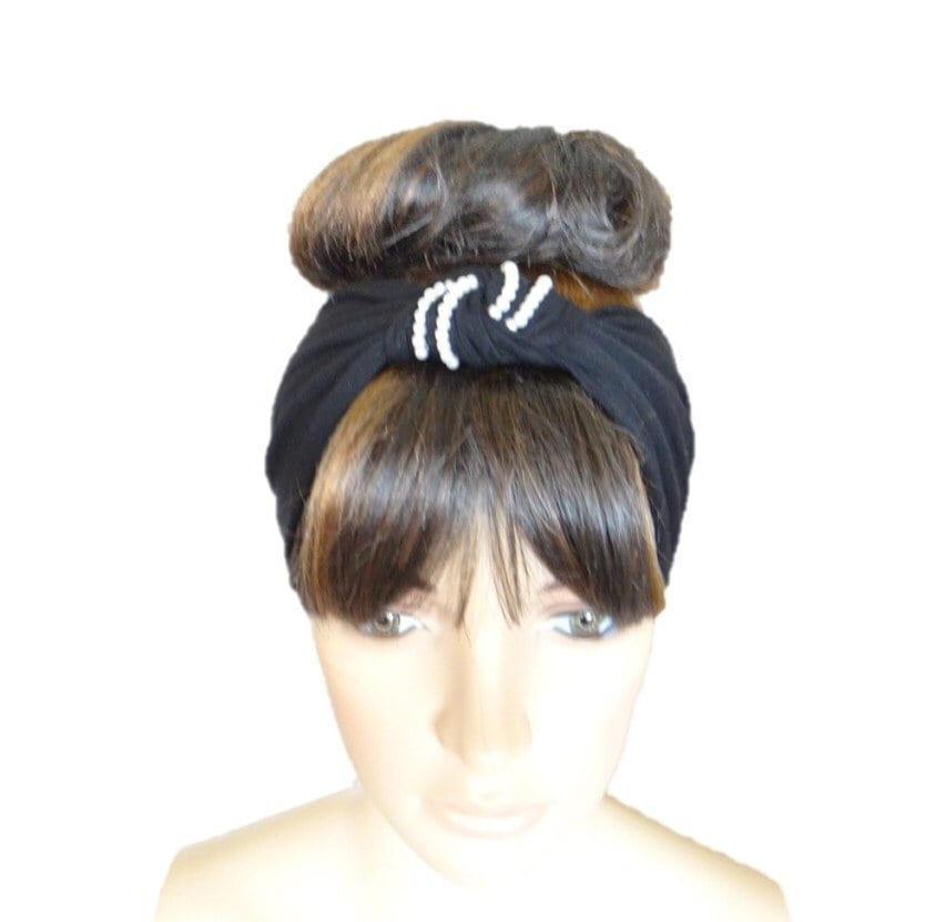 Schwarzes Haarband. Stirnband Stretch Head Wrap. Weiche Baumwolle Spandex Haar Wickeln von lynamobley2012