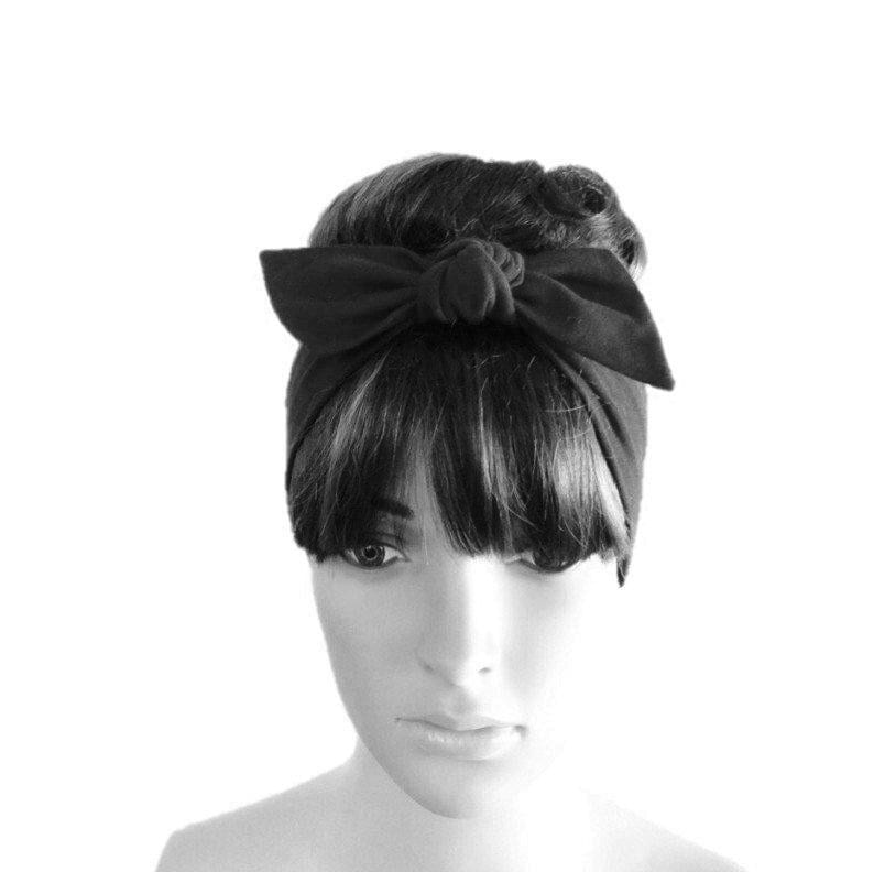 Schwarzes Haarband. Stirnband Stretch Head Wrap. Weiche Baumwolle Spandex Haar Wickeln von lynamobley2012