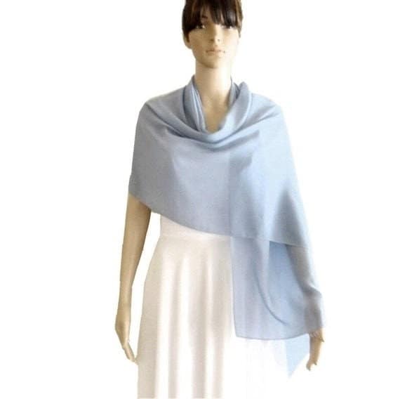 Staubblaues Tuch. Staubblauer Wickelschal. Langer Chiffonschal. Weicher Schal von lynamobley2012