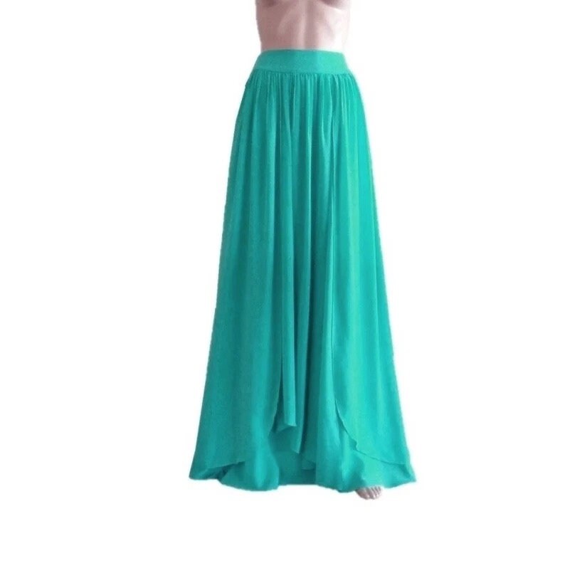 Türkiser Maxirock. Langer Brautjungfernrock. Chiffon-Maxirock. Langer Abendrock von lynamobley2012