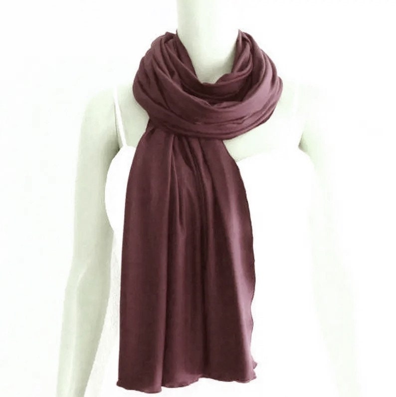 Weinrote Baumwolle Spandex Schal. Weinrot Langer Weicher Frauen Mode-Schal von lynamobley2012
