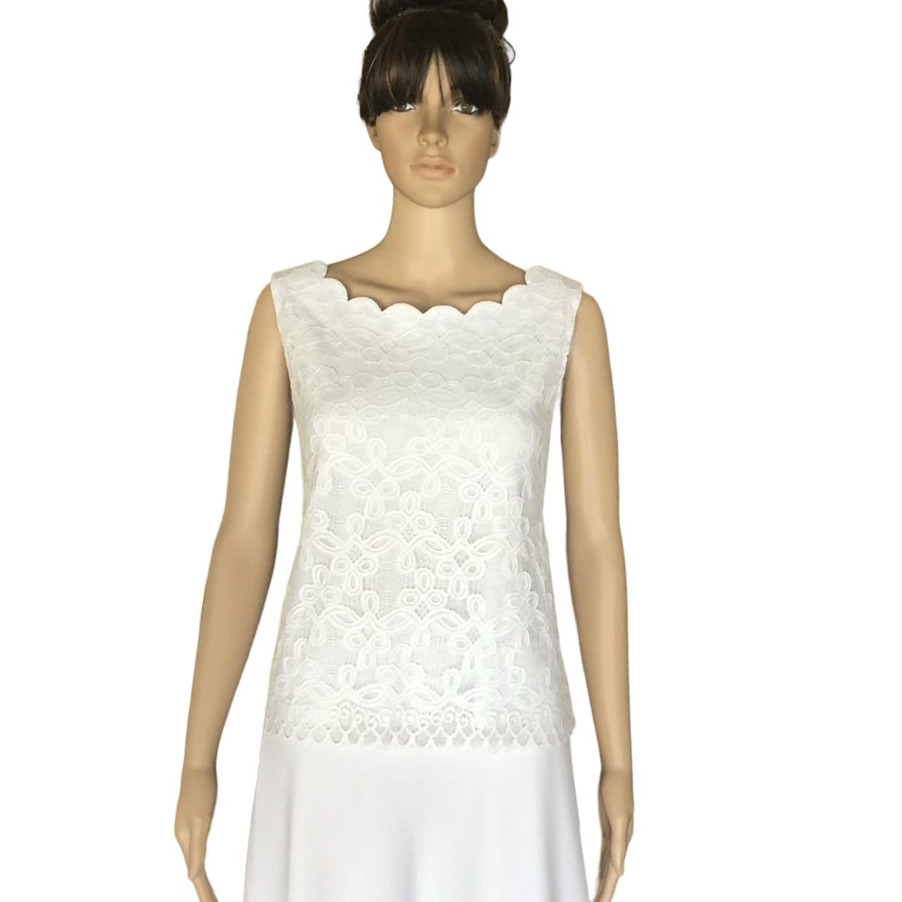 Weißes Brautjungfer Top. Tank Stretch-Spitzen-Top. Party-Bluse von lynamobley2012