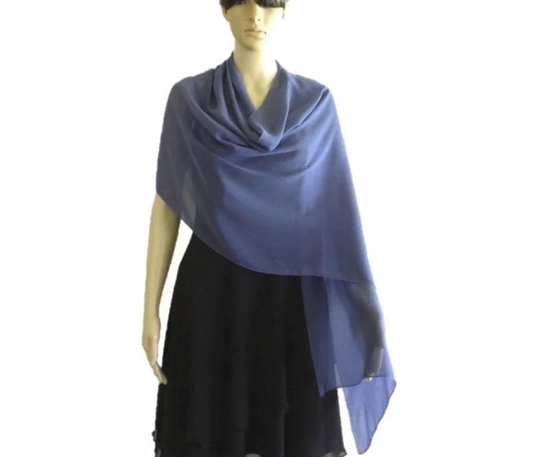 stahlblauer Chiffon-Schal. Mode Schal. Weicher Chiffon Wickelschal. Langer von lynamobley2012