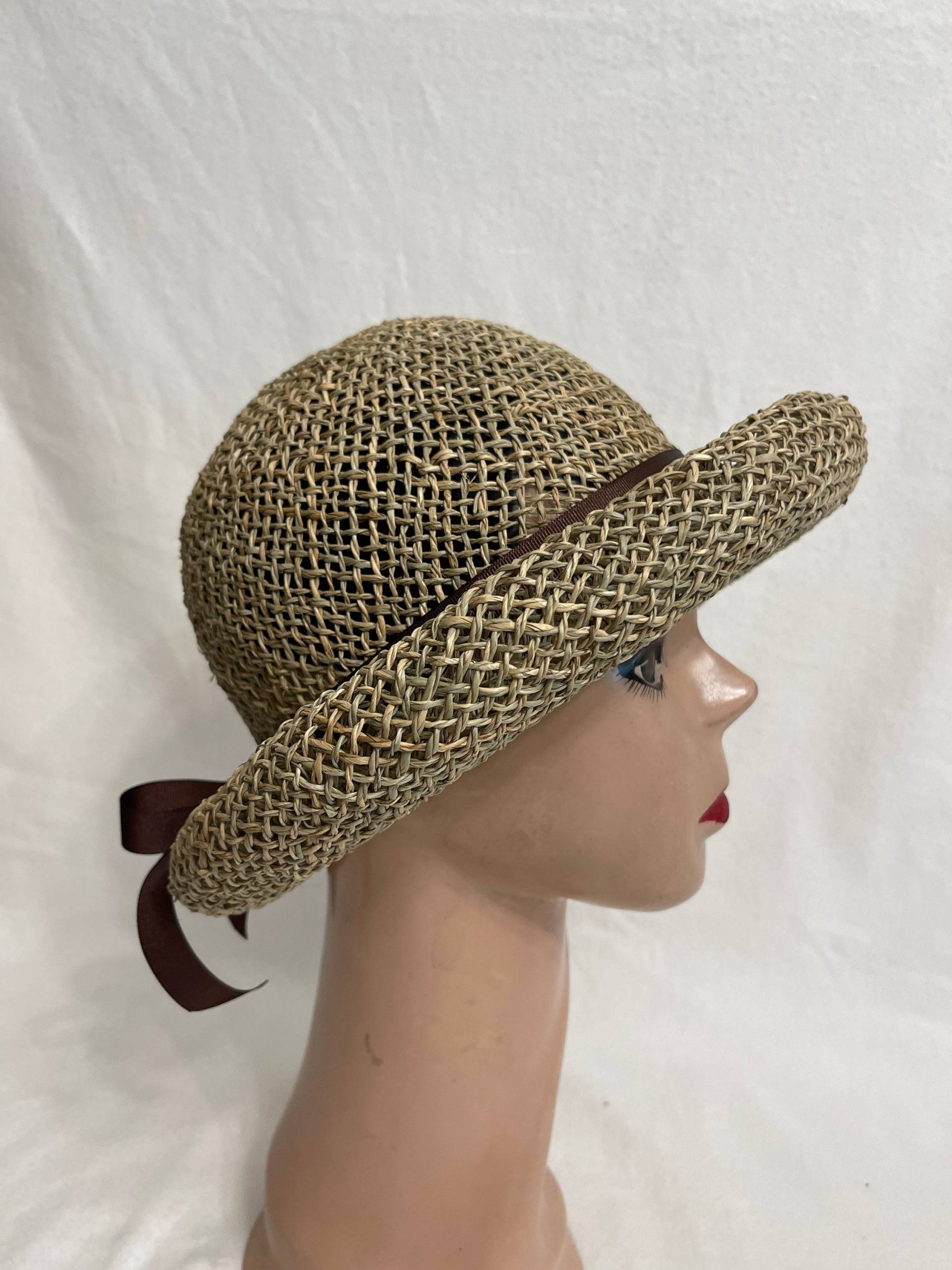 xl Seegras Cloche Hat Im Downton Abtei Style Mit Verstellbarem Band xl Seegras Cloche Hat Im Downton Abtei Style Mit Verstellbarem Band von lyndahats