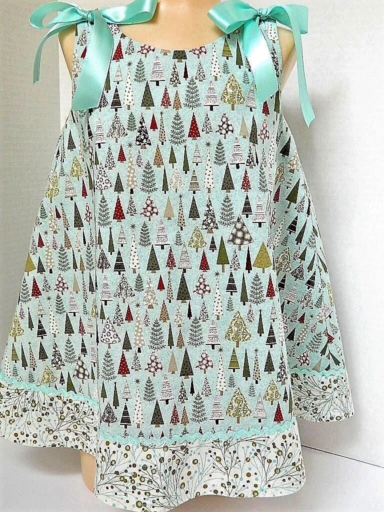 Mädchen A-Linie Kleid, Urlaubskleidung, Boutique Kleinkind Outfit, Handgefertigtes Kleid Für Kleinkinder, Türkisblau, One Off Kleidung, Versandfertig von lynnedowns