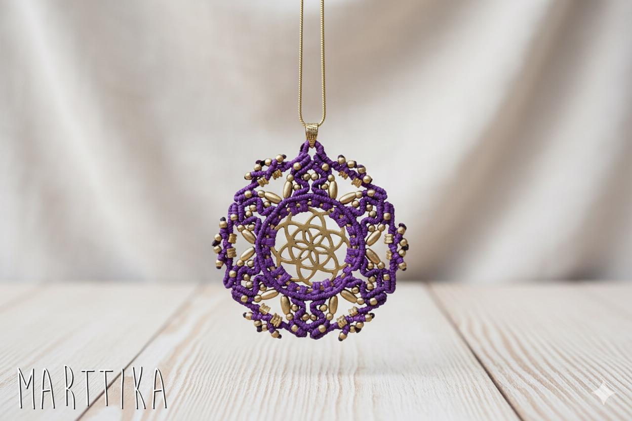 Lebenssamen-Anhänger Aus Messing - Amulett Der Heiligen Geometrie Schmuck Dem Bohème-stil von mARTtika