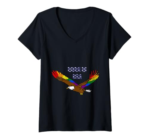 Damen Born in USA LGBTQ+ T-Shirt mit V-Ausschnitt Damen Born in USA LGBTQ+ T-Shirt mit V-Ausschnitt von mArcin - Gay Pride Designs