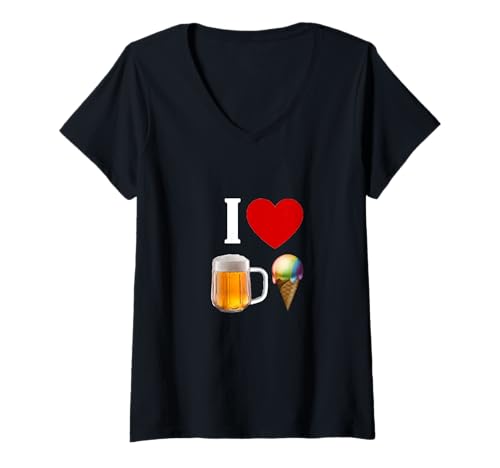 Damen Ich mag Bier und Eis LGBTQ+ T-Shirt mit V-Ausschnitt Damen Ich mag Bier und Eis LGBTQ+ T-Shirt mit V-Ausschnitt von mArcin - Gay Pride Designs