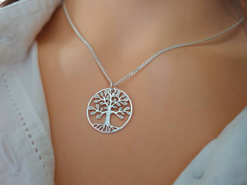 Baum Des Lebens Lebensbaum Kette Massiv 925 Silber Halskette 38 - 60 cm Wähle Die Wunschlänge von mArteShop