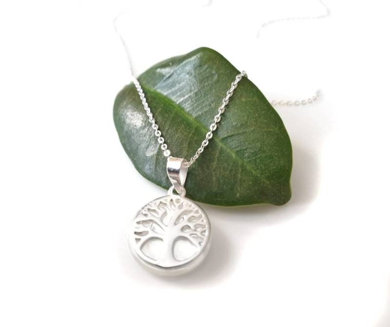 Baum Des Lebens Lebensbaum Perlmutt Kette Massiv 925 Silber Halskette 38 - 60 cm Wähle Die Wunschlänge von mArteShop