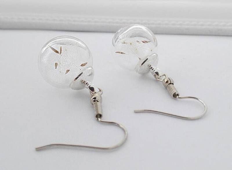 Echte Pusteblume Wish Blüten Ohrringe | Löwenzahn Schmuck , Ohrschmuck Mit Echt Dandelion Make A Wish von mArteShop