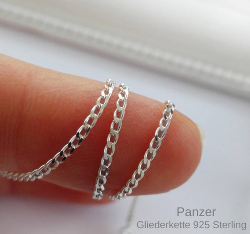 Flach - Panzer Kette 1, 85mm Breit in Wunschlänge Von 35 Bis 90 cm Zentimeter Genaue Länge Bestimmen, Sterling Silber 925 Halskette Schmuck von mArteShop