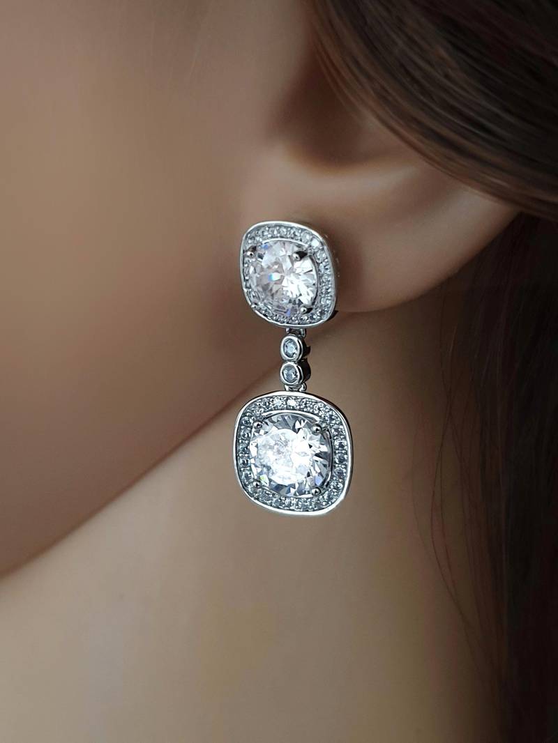 Hochwertige Cz Zirkon Ohrclips, Kristall Clip, Ohrring Ohrhänger, Ohrclip Schmuck, Keine Ohrlöcher Durchbohren | Clip On Earring von mArteShop