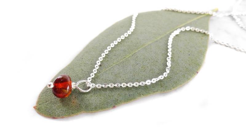 Mini Natur Bernstein Tropfen Kette 925 Sterling Silber, 35 - 80 cm , Wähle Selbst Deine Wunschlänge von mArteShop