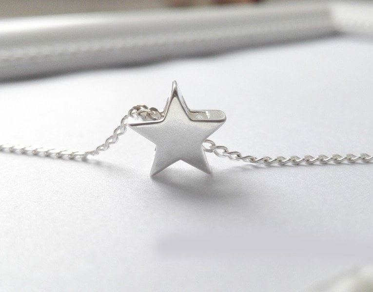 Mini Stern Kette Anhänger Massiv 925 Sterling Silber Gefertigt, 35-80cm Wähle Die Wunschlänge Sternkette Halskette Glücksbringer Schmuck von mArteShop
