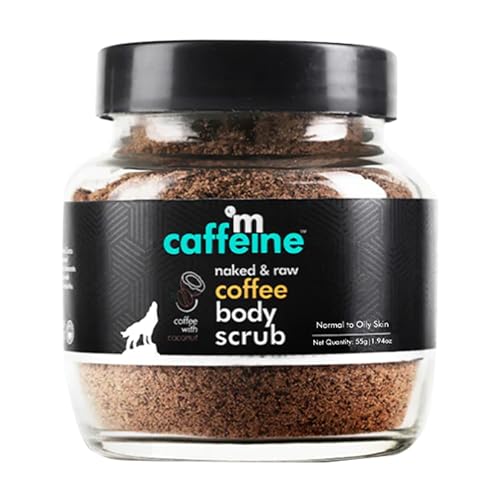 mCaffeine Peeling Coffee Body Scrub for Tan Removal & Soft-Smooth Skin | For Women & Men | De-Tan Bathing Scrub with Coconut Oil, Removes Dirt & Dead Skin from Hals, Knies, Elbows & Arms – 1,94 oz von mCaffeine