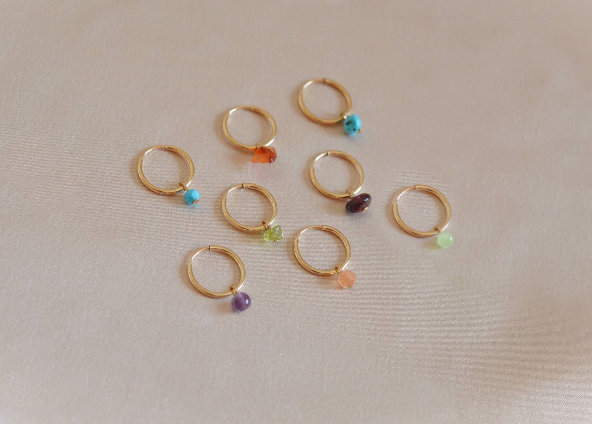 Edelstein/Mineral Creolen, Paar 14Kt Gold Filled Ohrringe. Amethyst Citrin Türkis Peridot Karneol Lapis Sonnenstein Jade Granat Edelstein/Mineral Creolen, Paar 14Kt Gold Filled Ohrringe. Amethyst Citrin Türkis Peridot Karneol Lapis Sonnenstein Jade Granat von mLightly