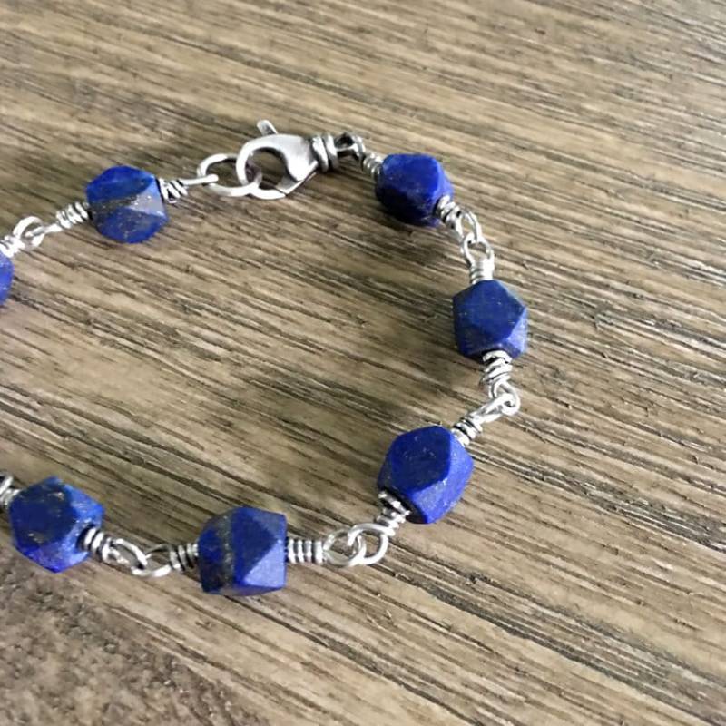 Antik Geschnitztes Lapis Lazuli Sterling Silber Schutz Armband Antik Geschnitztes Lapis Lazuli Sterling Silber Schutz Armband von mLindvall