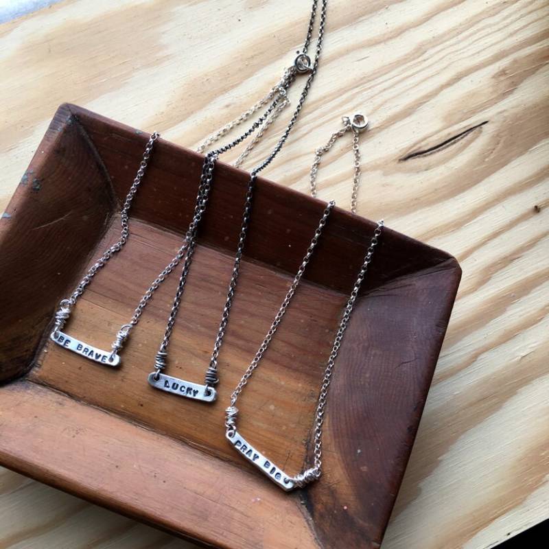 Personalisierte Signatur Sterling Silber Wort Halskette Personalisierte Signatur Sterling Silber Wort Halskette von mLindvall