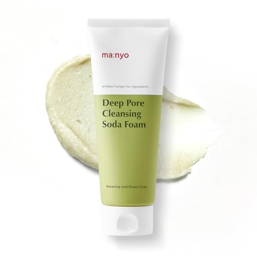 ma:nyo Deep Pore Cleansing Soda Foam Tägliches Gesichtswaschen, nicht irritierend, mit Vitamin C, Chamomile für Frauen und Männer Koreanische Hautpflege 5.0 fl oz (150ml) von ma:nyo