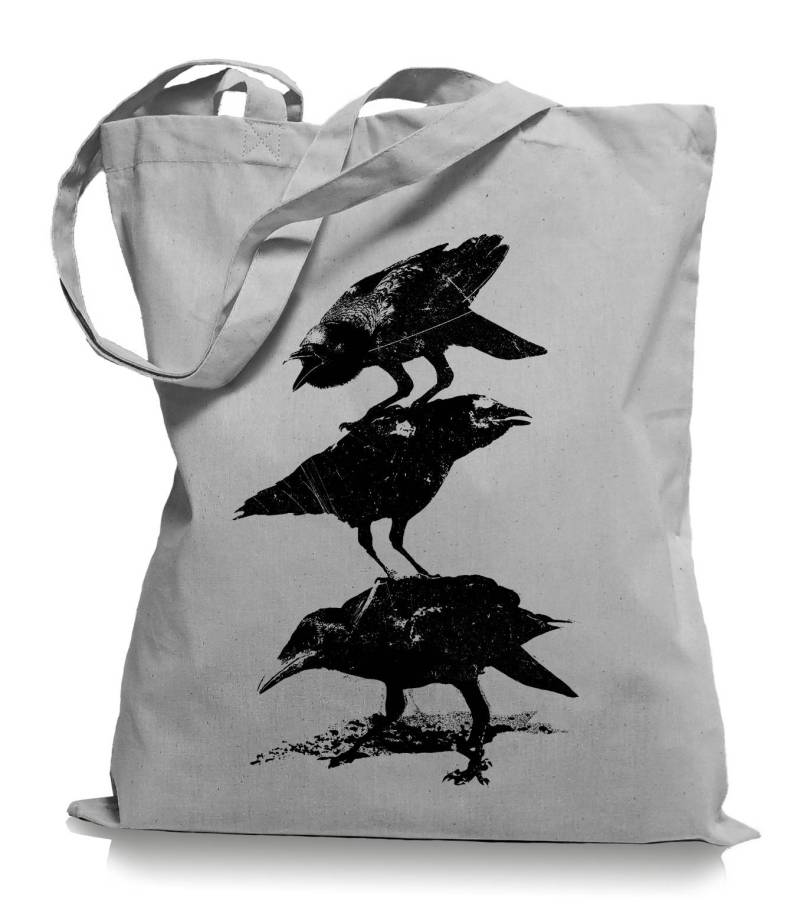 Crows Crow Krähe Krähen Vögel Vogel Jutebeutel Turnbeutel - Stoffbeutel Hipster Sportbeutel Rucksack Tasche Mit Motiv Bedruckt Tote Bag von ma2ca