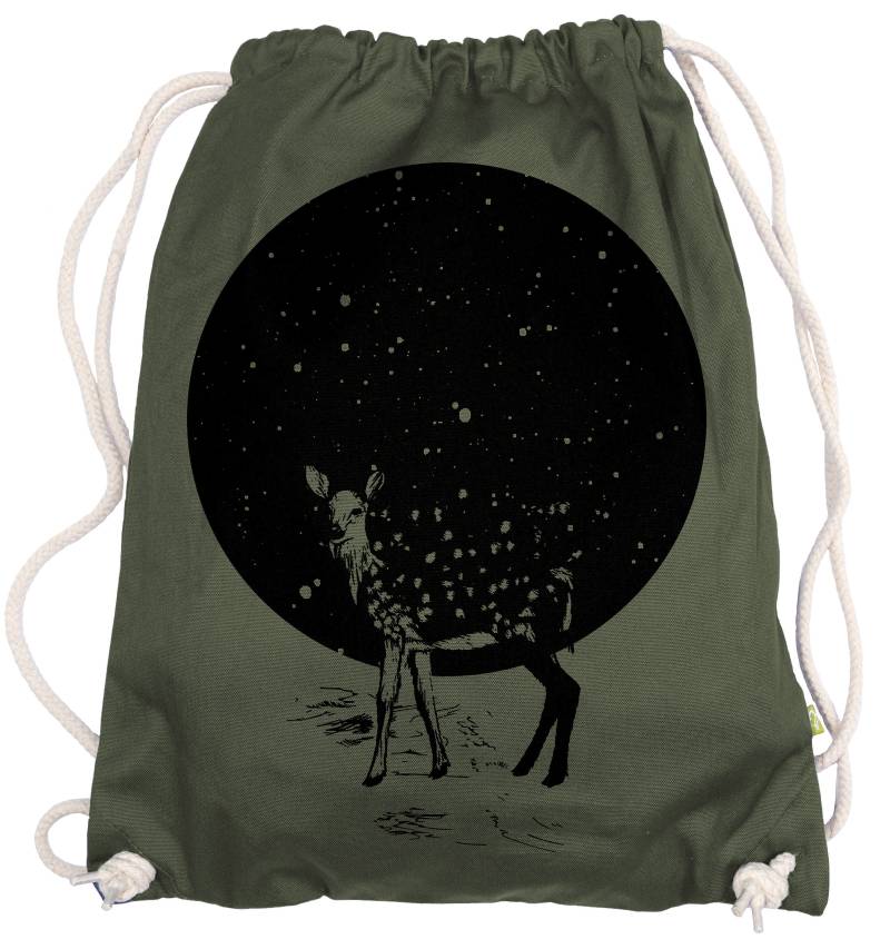 Ma2Ca® - Moondeer Moon Deer Hirsch Sterne Gymsac Turnbeutel Stoffbeutel Tasche Hipster Sportbeutel Rucksack Bedruckt von ma2ca